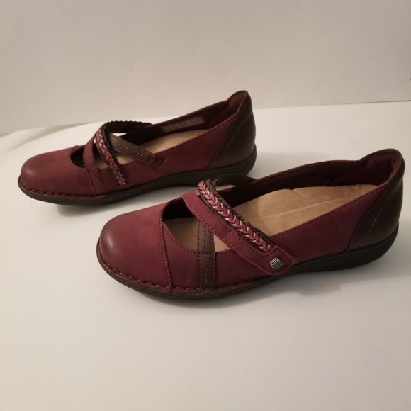 Earth Origins Burgundy Tamara Leather Slip-On Flats size 8.5 - Picture 4 of 7
